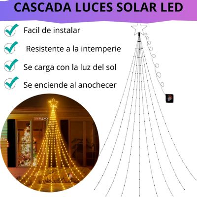 Cascada Luces Solar LED Navidad