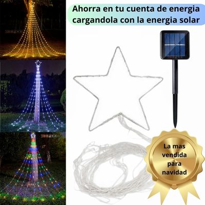 Cascada Luces Solar LED Navidad
