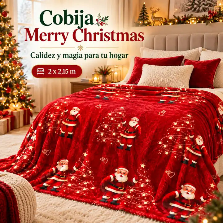 Cobija Navidad Merry Christmas - imagen 1 de 6; diseño surtido según disponibilidad