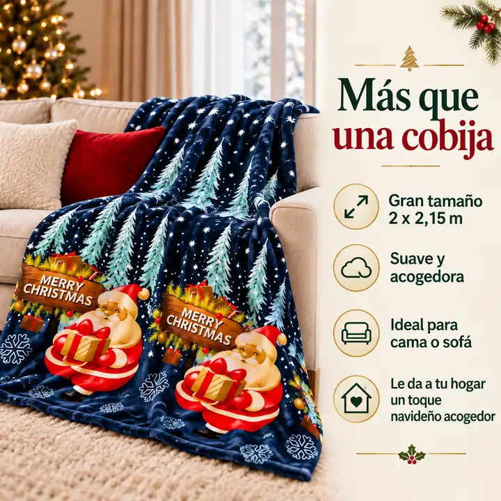 Cobija Navidad Merry Christmas - imagen 3 de 6; diseño surtido según disponibilidad