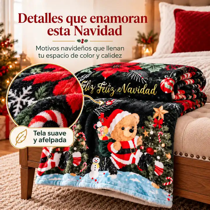 Cobija Navidad Merry Christmas - imagen 4 de 6; diseño surtido según disponibilidad