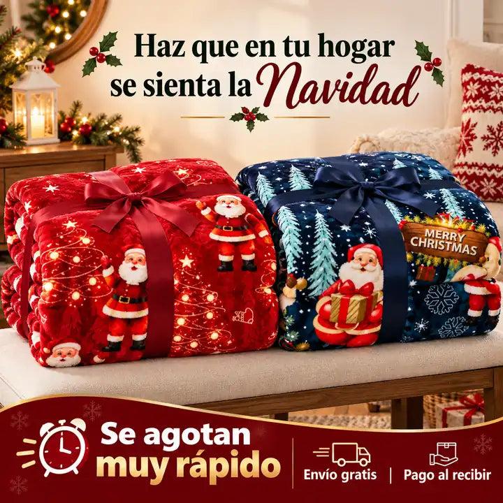 Cobija Navidad Merry Christmas - imagen 6 de 6; diseño surtido según disponibilidad