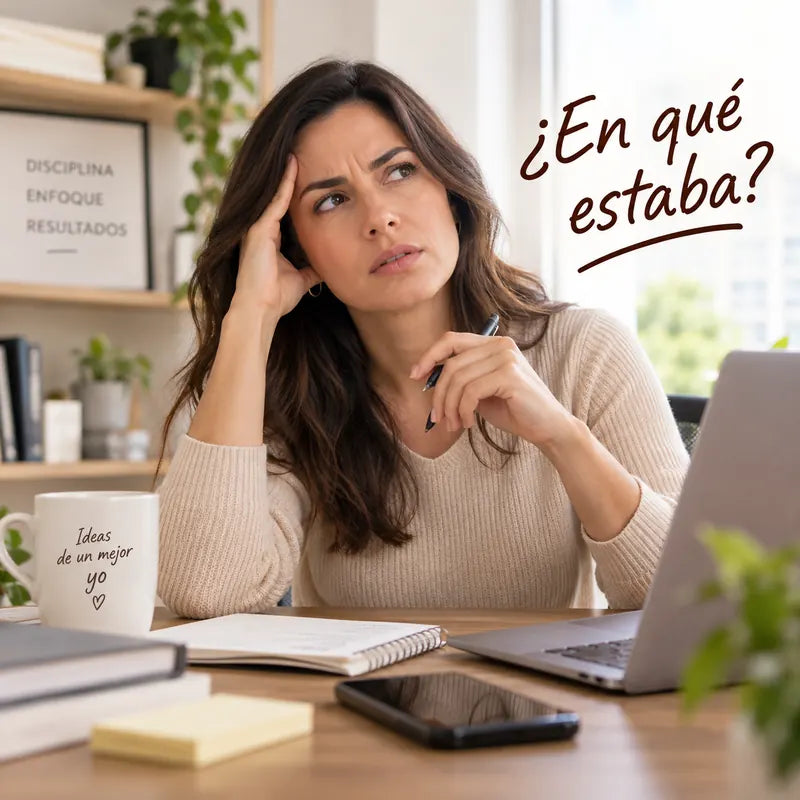 Escena de distracción y cansancio mental