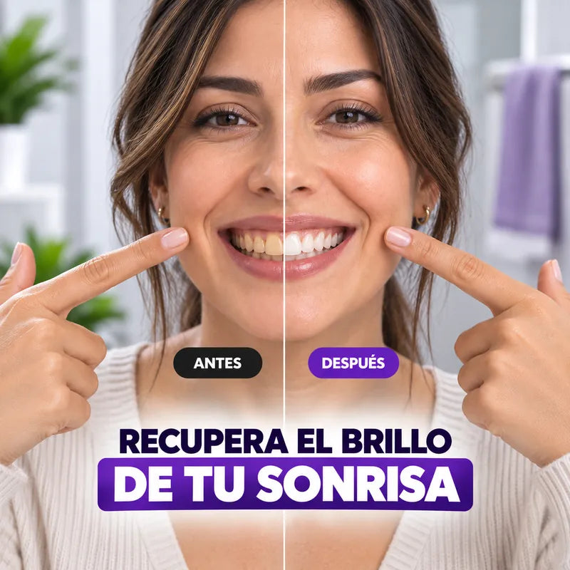 Comparación visual de una sonrisa antes y después de atender manchas superficiales
